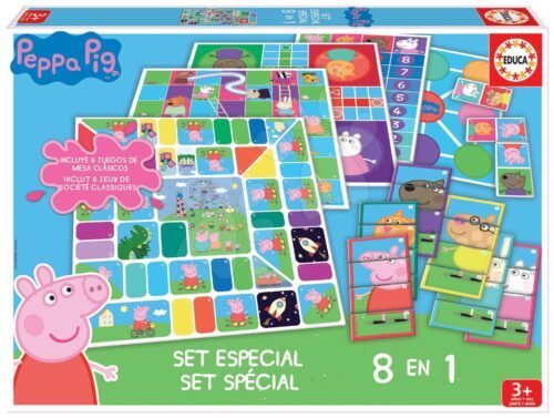 Educa gyerek társasjáték szett Peppa Pig 8in1 Special set angolul 16791 Baba játék webáruház - játék rendelés online