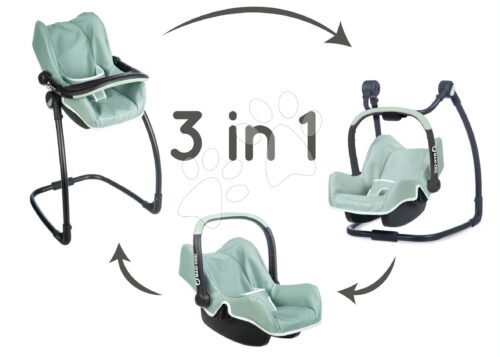 Etetőszék autósülés és hinta Maxi Cosi Seat+High Chair Sage Smoby 3-as kombináció biztonságiövvel olivazöld Baba játék webáruház - játék rendelés online