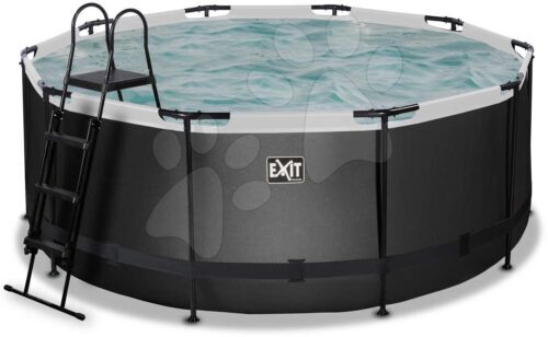Medence vízforgatóval Black Leather pool Exit Toys kerek acél medencekeret 360*122 cm fekete 6 évtől Baba játék webáruház - játék rendelés online