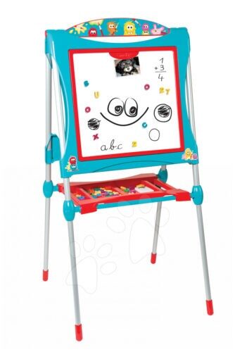 Smoby kétoldalas mágneses gyerek tábla 410101 türkiz-piros Baba játék webáruház - játék rendelés online