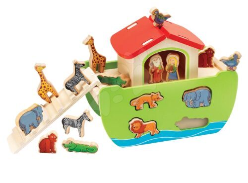 Fa Noé bárkája állatkákkal Stacking Toy Ark Eichhorn szétszedhető 16 figurával 12 hó-tól Baba játék webáruház - játék rendelés online