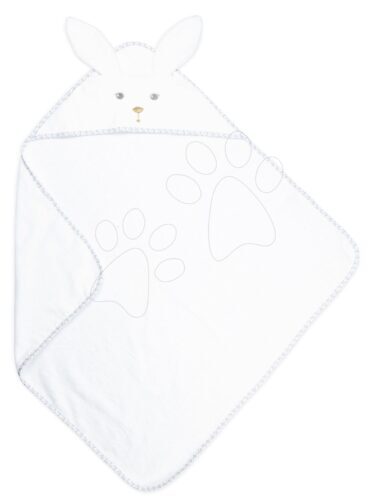 Fürdőlepedő kapucnival legkisebbeknek Nyuszi My Rabbit Bath Towel Perle Kaloo fehér 75*75 cm lágy puha anyagból 0 hó-tól Baba játék webáruház - játék rendelés online