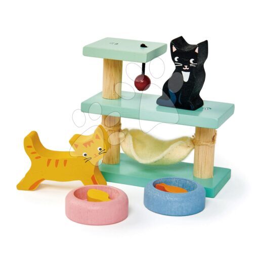 Fa cicusok Pet Cats Set Tender Leaf Toys macskabútorral és tálakkal Baba játék webáruház - játék rendelés online