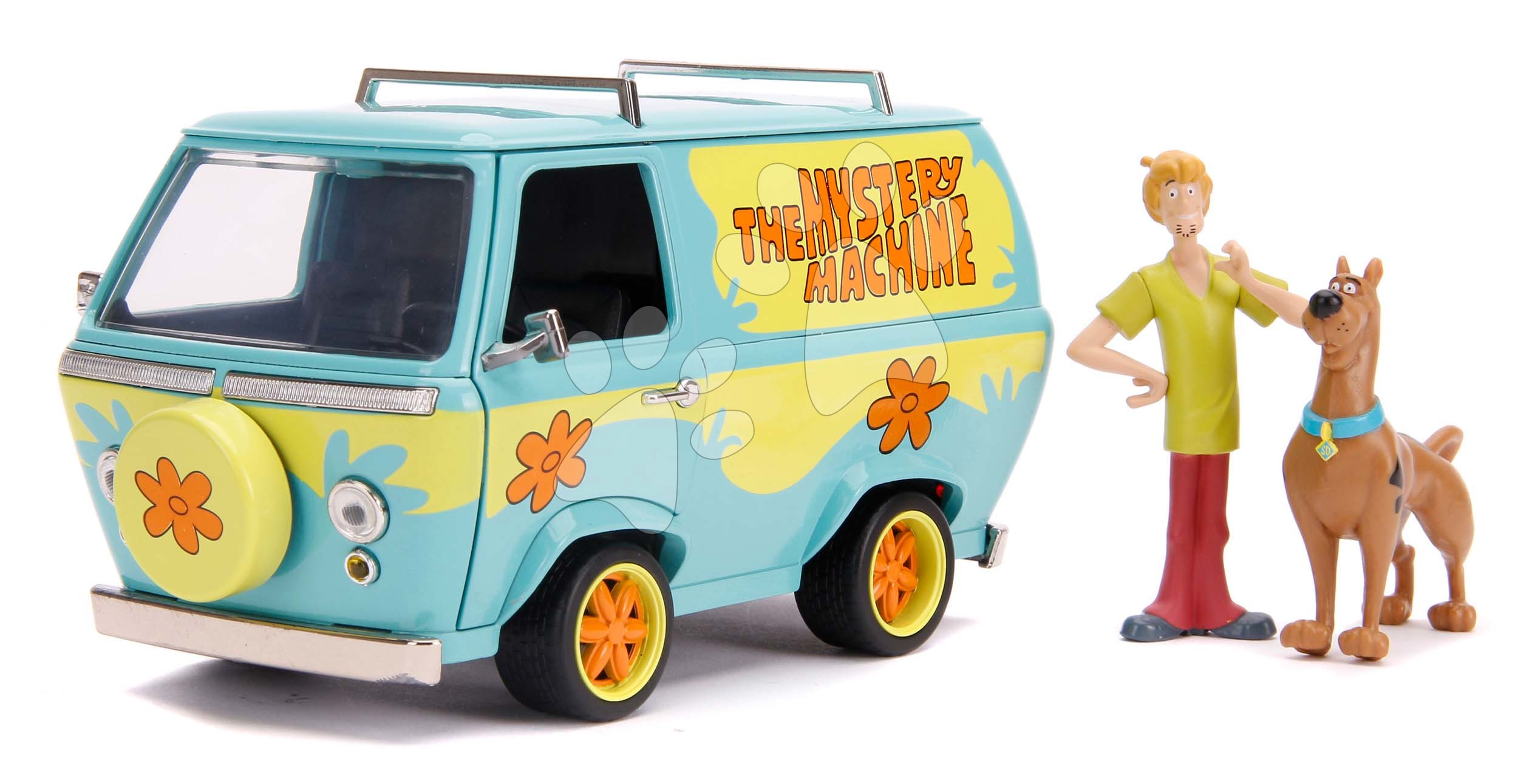Kisautó Scooby-Doo Mystery Van Jada fém nyitható ajtókkal és 2 figurával hossza 16 cm 1:24 Baba játék webáruház - játék rendelés online