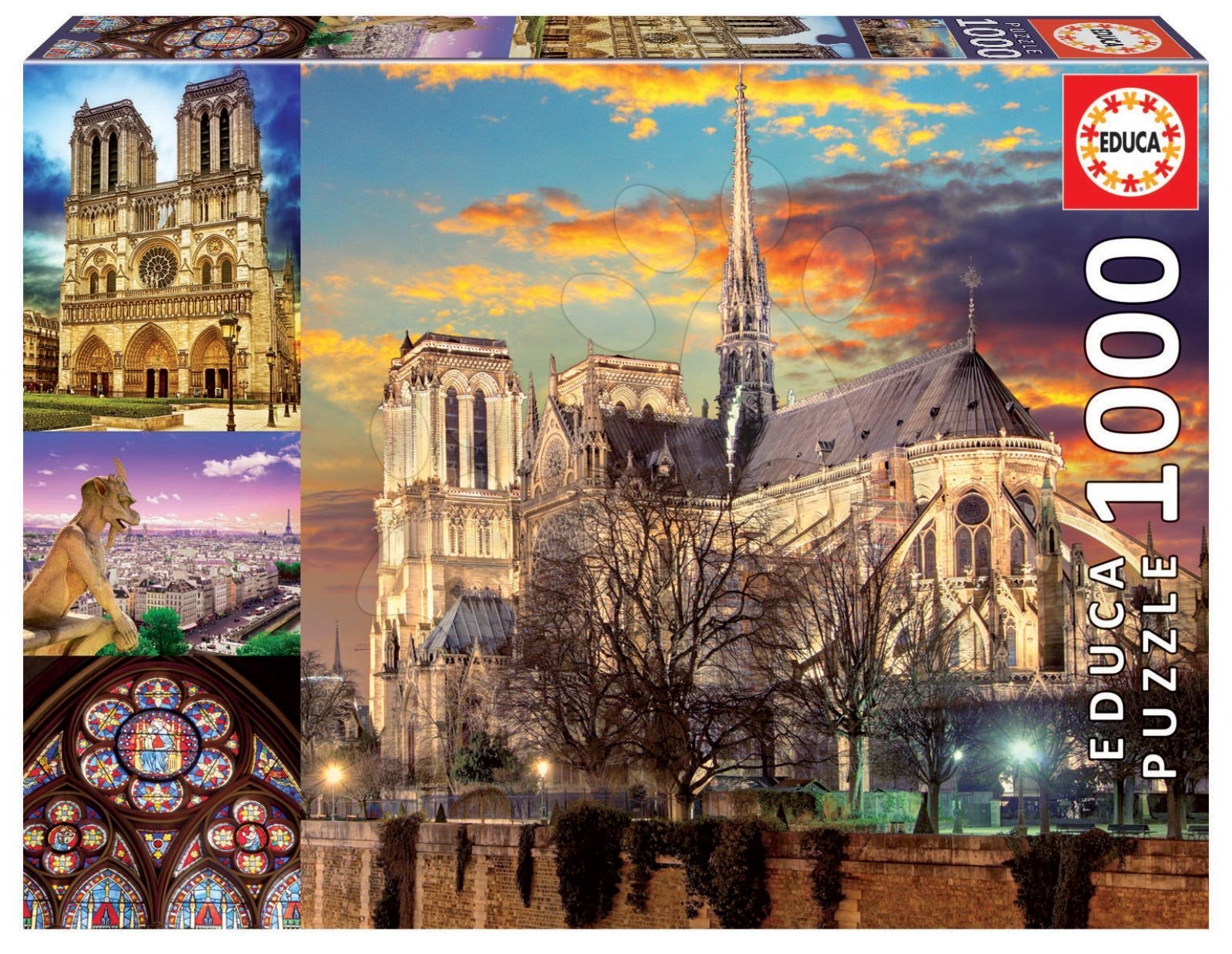 Puzzle Notre-Dame Collage Educa 1000 darabos és Fix ragasztó 11 évtől Baba játék webáruház - játék rendelés online