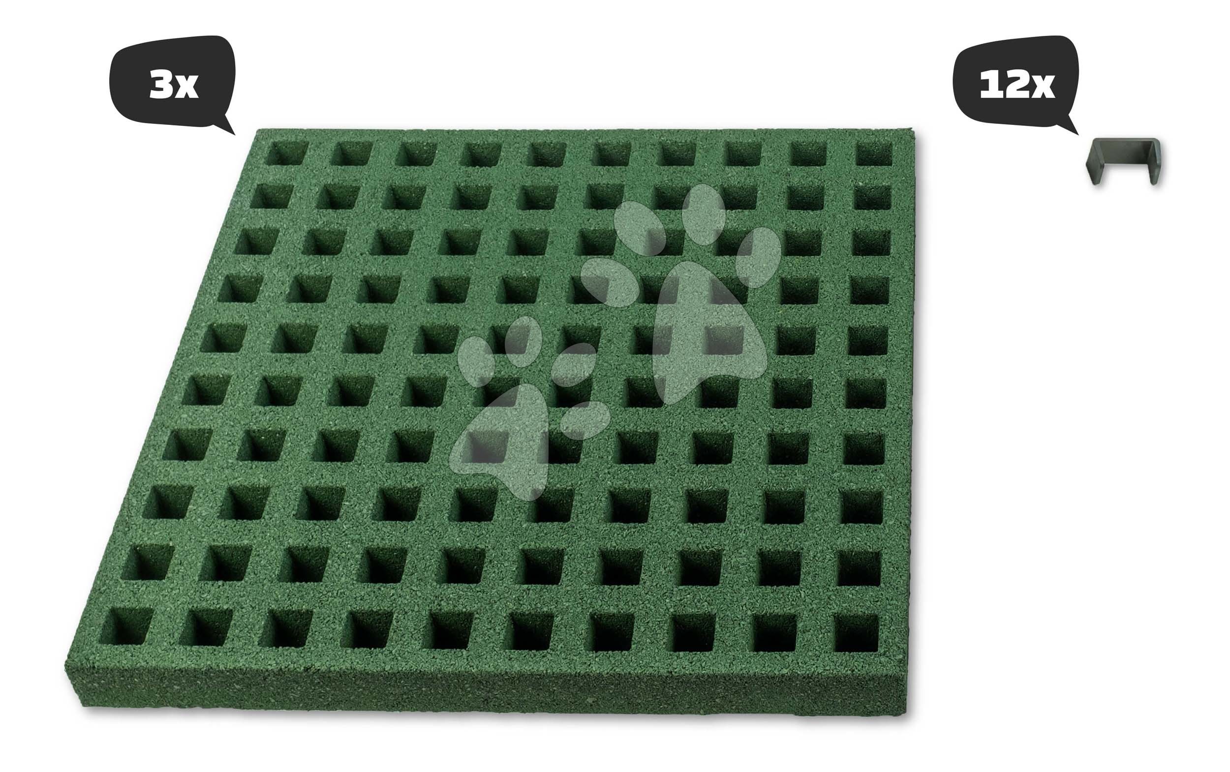 Esésvédő négyzet alakú gumilap játszótérre 54*54 cm Square Freezone Safety 3 Tiles Exit Toys szett 3 darab füvesíthető csúszásmentes Baba játék webáruház - játék rendelés online